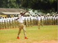 batch c 2012 parade commander during the Swearing-in ceremony @ NYSC Orientation camp umunya Anambra state