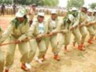 female Cms in Tug-of-war contest batch C 2012 orientation in Anambra state